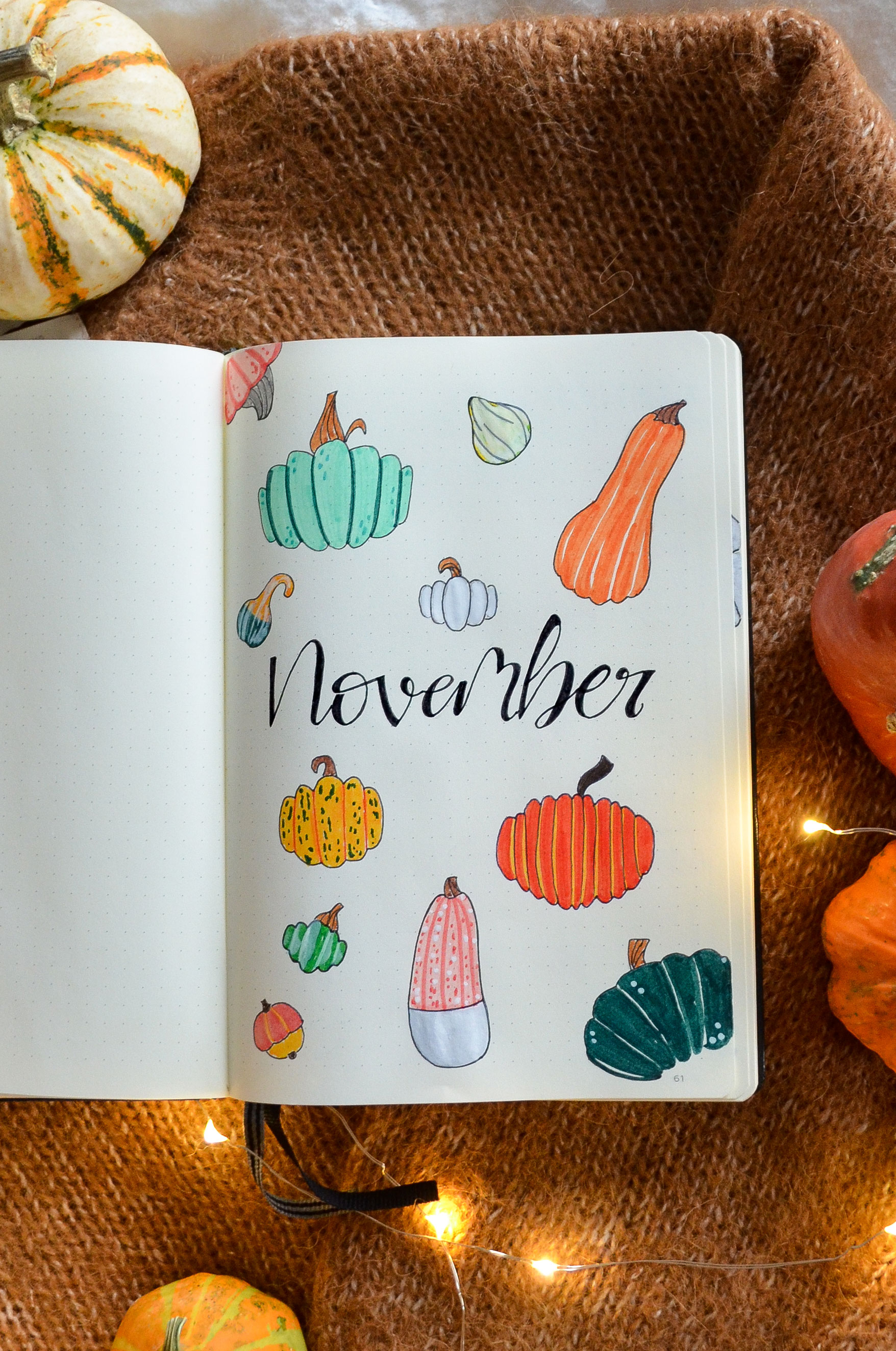 Lily's Colours November Bullet Journal: Pumpkin Bujo Setup